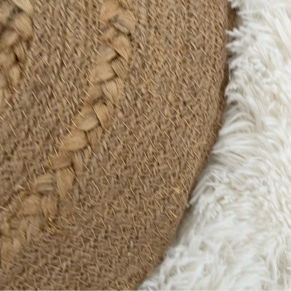 Soho Loft Jute 15” round placemats set of four NWT Boho Farmhouse